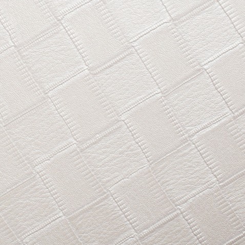 Rouleau adhésif effet cuir blanc à motifs carrés