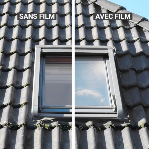 Film anti chaleur pour velux - Argent chromé clair- Haute durabilité