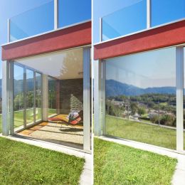 Film miroir sans tain repositionnable pour grand vitrage - alu clair